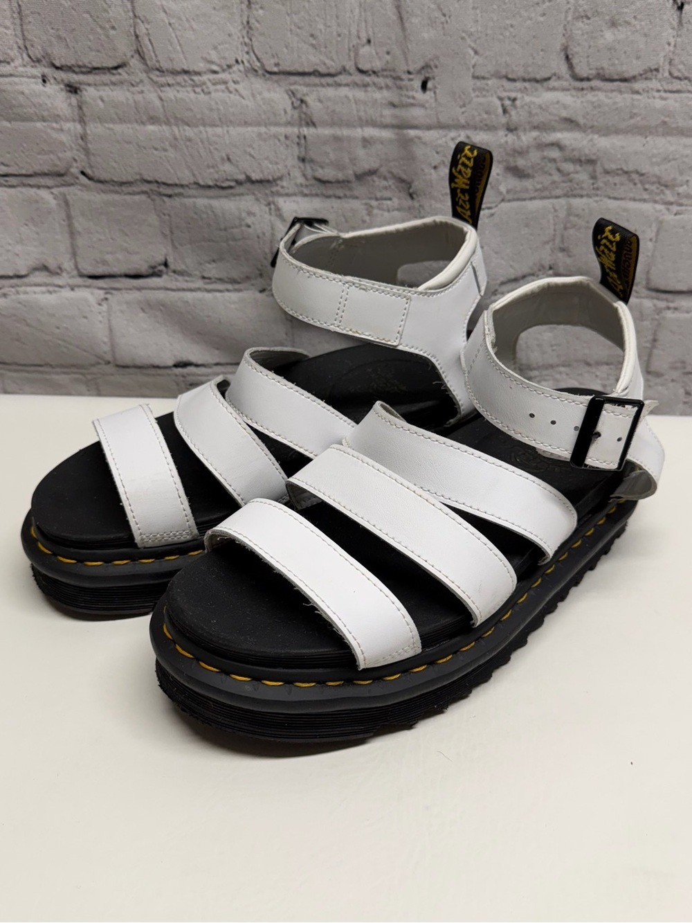 Dr. Martens White Multi-Strap Platform Sandals size 8